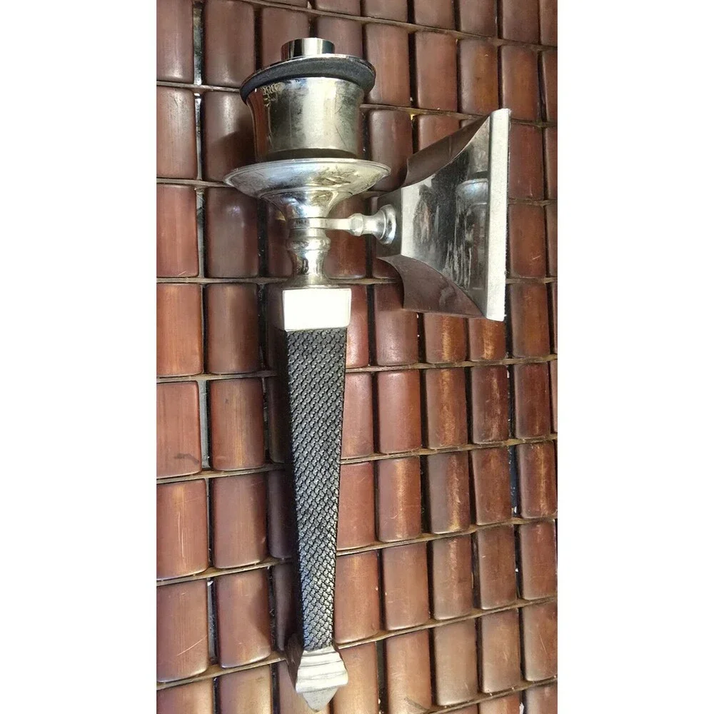 Vintage The Bombay Co. Candle Wall Sconce Silver & Black Art Deco Style 12